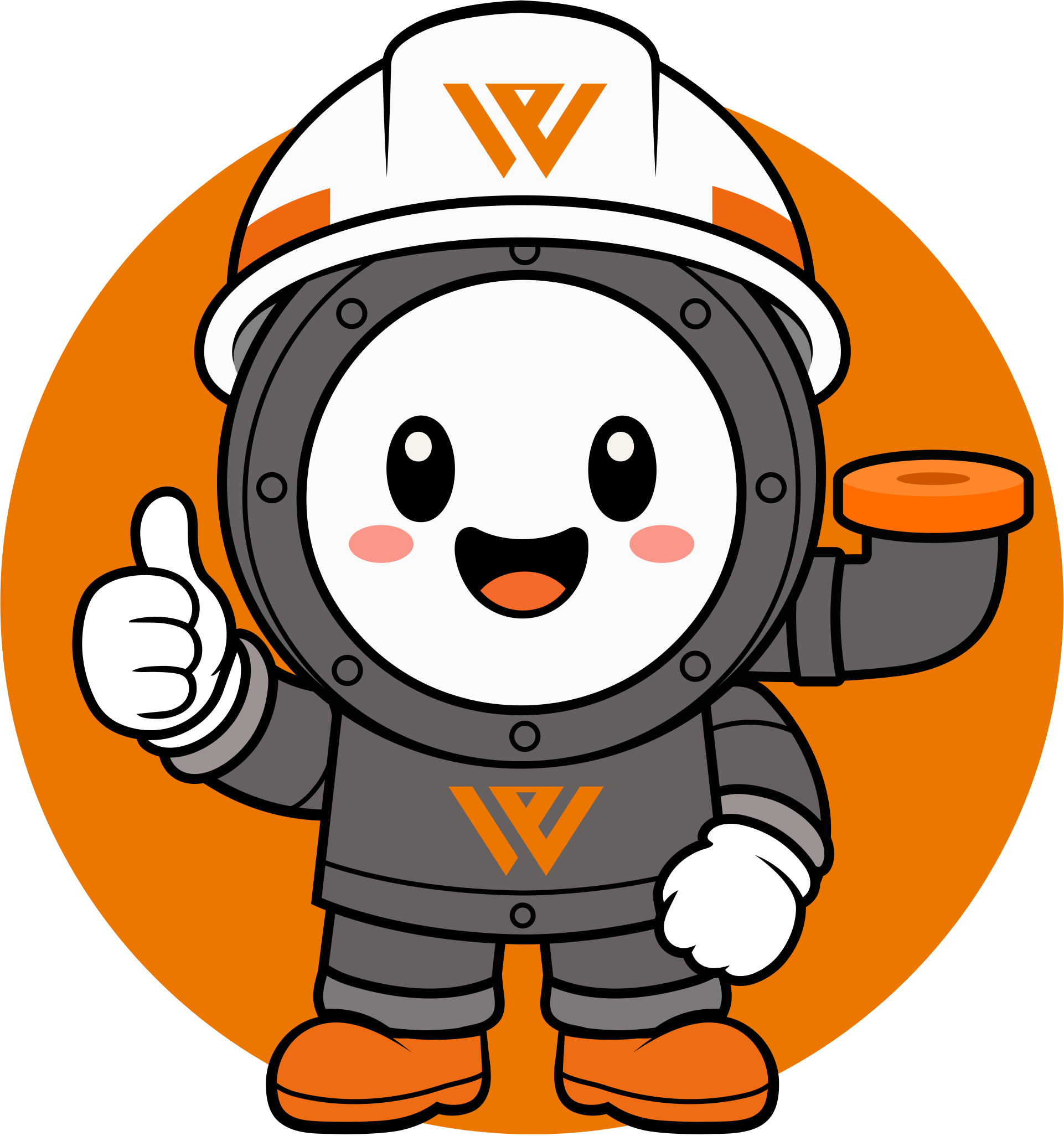 오렌지 원 앞에서 엄지를 들어 보이는 우지